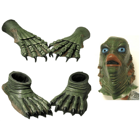 Creature From The Black Lagoon Adult Sea Creature Monster Hands Feet Mask Set