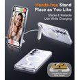 thumbnail image 3 of Magnetic Shockproof Case for Samsung Galaxy S25 Plus 6.7" (2025), Translucent Matte with Built‑in Innovative Stand, Military‑Grade Drop Protection,Clear, 3 of 8