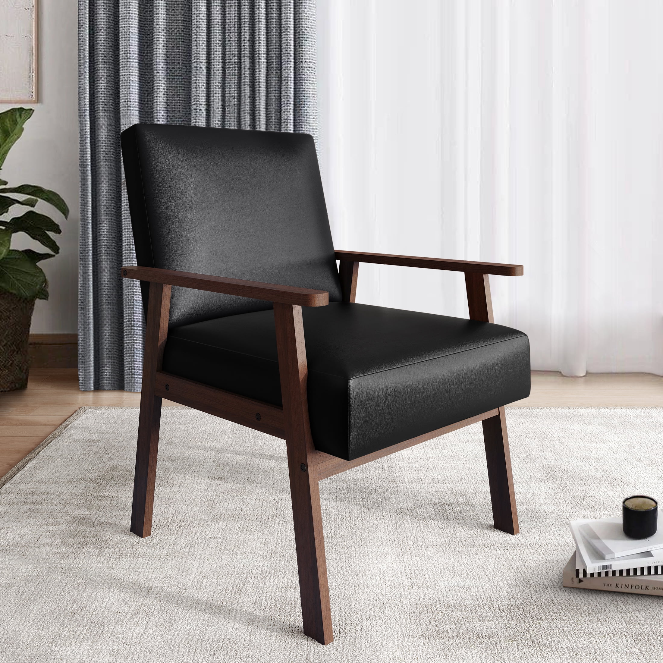 Castle Place Contemporary Accent Chair, Black