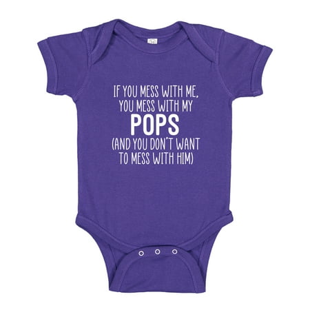

Don t Mess With My Pops Baby Bodysuit One Piece 12 mo Purple