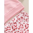 thumbnail image 6 of Toddler Girls Valentine's Day Sets Long Sleeve Letter Print Sweatshirt Heart Print Pants Sets, 6 of 8
