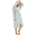 thumbnail image 4 of HEARTNICE Womens Hooded Fleece Robe, Plush Bathrobe Soft Warm Long Robes,(Light Grey,L-XL), 4 of 5