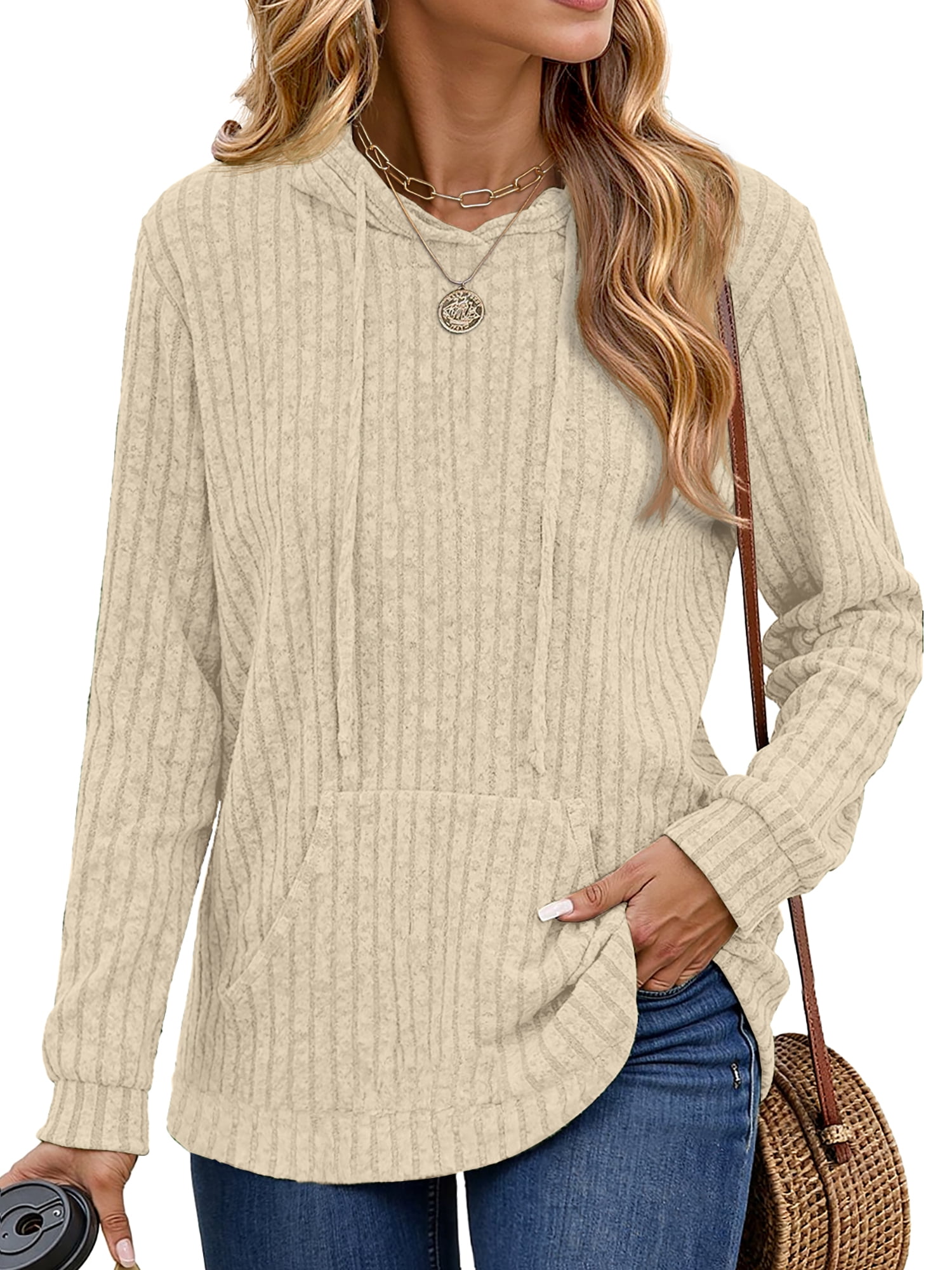Breezora Women's Oversized Cotton Hoodie Pullover Sweatshirt Soft