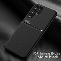 Cowithday for Samsung S24 Ultra Case, Premium PU Leather Anti-Scratch Shockproof Soft TPU Rubber Magnetic Luxury Hybrid Business Back Cover Case for Samsung Galaxy S24 Ultra 5G Phone, Black