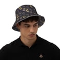 thumbnail image 4 of Lukts Snake Sleep Print Double-Side-Wear Reversible Reflective Bucket Hat Travel Beach Hat, 4 of 6