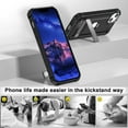 thumbnail image 2 of Petocase for iPhone 14 Plus Case with Stand Rugged Slim Snug Fit Hybrid Matte Design Military Drop Protection Hard Shockproof Bumper Kickstand Phone Cover for iPhone 14 Plus,Black, 2 of 7