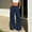 Dark Blue women wide leg trousers with pockets a1, variant on Women's Wide Leg High Waisted Trousers with Pockets Casual Loose Long Pants for Workout Lounge Beach Solid Palazzo Bottom, Dark Blue M