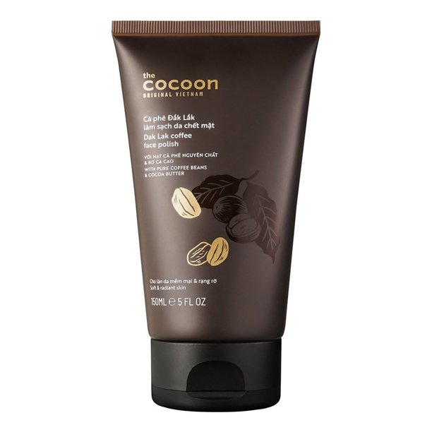 Esmalte facial de café Cocoon Dak Lak con manteca de cacao y aceite de cártamo. Exfoliante vegano para pieles suaves y brillantes | Anti puntos negros, poros agrandados, arrugas y líneas finas (5.07