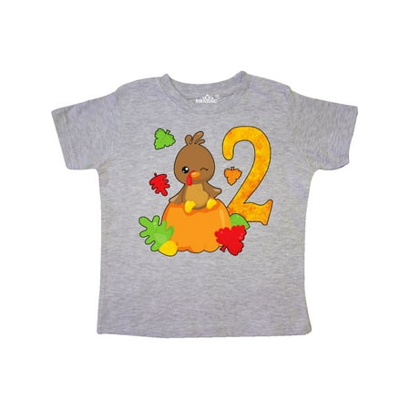 

Inktastic Second Birthday Turkey on Pumpkin Gift Toddler Boy or Toddler Girl T-Shirt