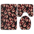 thumbnail image 1 of JSDART Ruby Slippers 3 Piece Bathroom Rugs Set Bath Rug Contour Mat and Toilet Lid Cover, 1 of 2