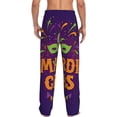 thumbnail image 3 of Daiia Mardi Gras2 Men's Sleep Pant with Pockets and Drawstring,Pajama Pants-Large, 3 of 9
