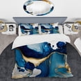 thumbnail image 2 of Designart "Blue-Marbled Geode Abstraction I" Abstract Marble Bedding Covert Set - Modern Blue Abstract Bed Set With 2 Shams, 2 of 6