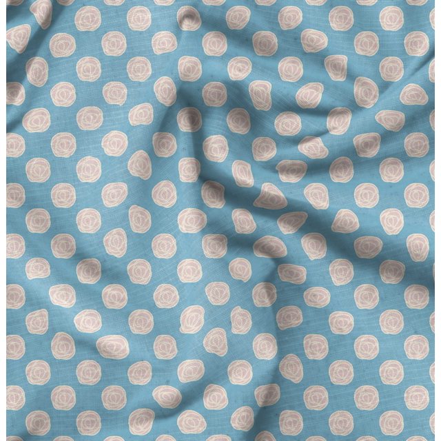Soimoi Blue Viscose Chiffon Fabric Rose Floral Decor Fabric Printed Yard 42 Inch Wide