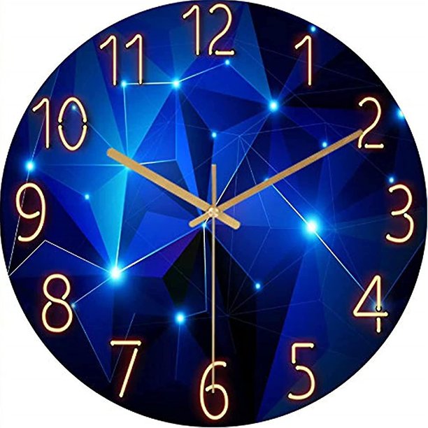Reloj de pared de cuarzo silencioso moderno, funciona con pilas de 30cm, para dormitorio, hogar, cocina, dormitorio, oficina, escuela, cielo estrellado