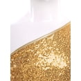thumbnail image 6 of Hansber Girl's Jazz Hip Hop Dance Crop Top Long Sleeve Tassels Cold Shoulder Sequin Blouse Fringe Shirts Gold 12, 6 of 7
