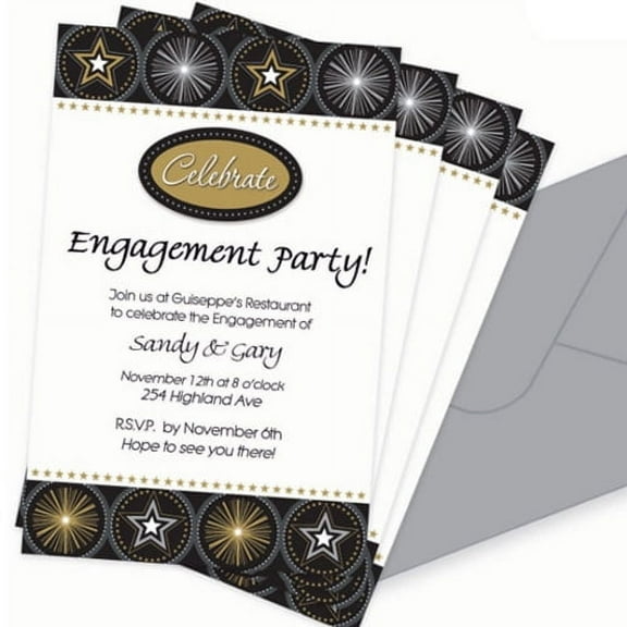 Various Glitter Starz Imprintable Invitations with Envelopes, 12ct