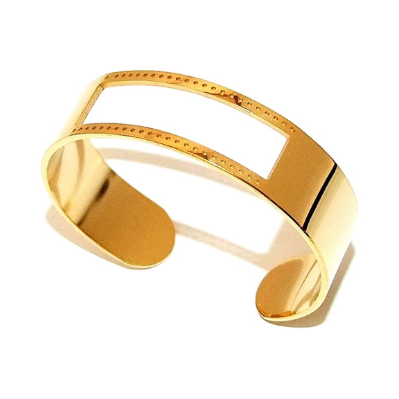Centerline Gold Plated Adjustable Bracelet Cuff 5/8 Inch Wide