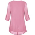thumbnail image 3 of Colisha Women Workwear Shirt Elegant Formal Chiffon Blouse Buttons Double Layer Tunic Top, 3 of 3