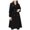 Black, variant on Pimfylm Women's Notch Lapel Double Belted Long Outwear Winter Coat Green, M