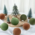 thumbnail image 4 of 12 Pcs Velvet Christmas Balls Bulk Flocked Christmas Tree Ball Ornaments Plastic Balls Xmas Decorative Hanging Ornaments Christmas Tree Decoration (Green,2.36 Inch), 4 of 9