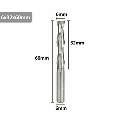 

Flat End Mill 6Mm Shank 2 Flute Spiral Milling Cutter Cnc Router Bit Wood Engrav