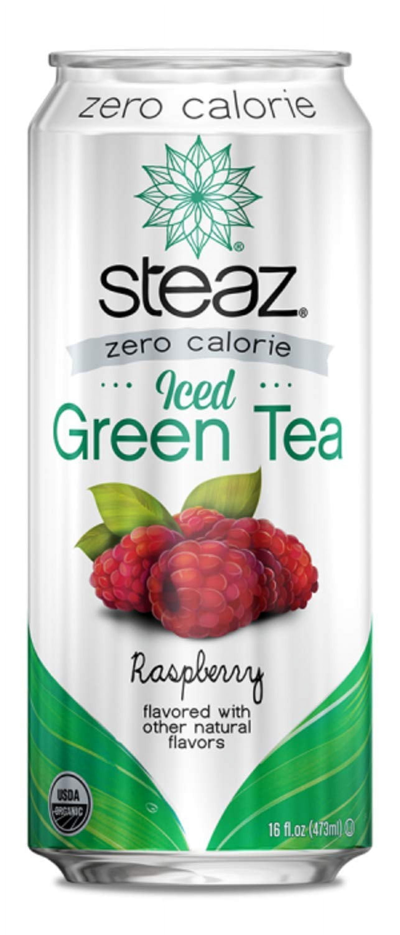 (12 Pack)Steaz Zero Calorie Green Tea - Raspberry, 16 fl oz.