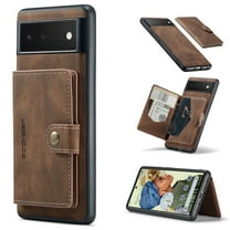 Detachable Wallet Case for Google Pixel 6 Pro 5G 2021, Allytech PU Leather Credit Card Slot Holder Kickstand Flip Magnetic Snap 2 in 1 Functional Wallet Case for Pixel 6 Pro (6.7"), Brown