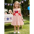 thumbnail image 6 of BemeyourBBs Kids Toddler Baby Girl 4th of July Dress Outfit Baby Girl Independent Day Summer Dress Patriot American Flag Embroidery Spaghetti Strap Sleeveless Square Neck Ruffled Dress, 6 of 9
