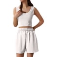 thumbnail image 5 of Womens Short Sets 2 Piece Set Sleeveless Tank Tops & Shorts Womens Summer Outfits Biker Short Set, 5 of 5