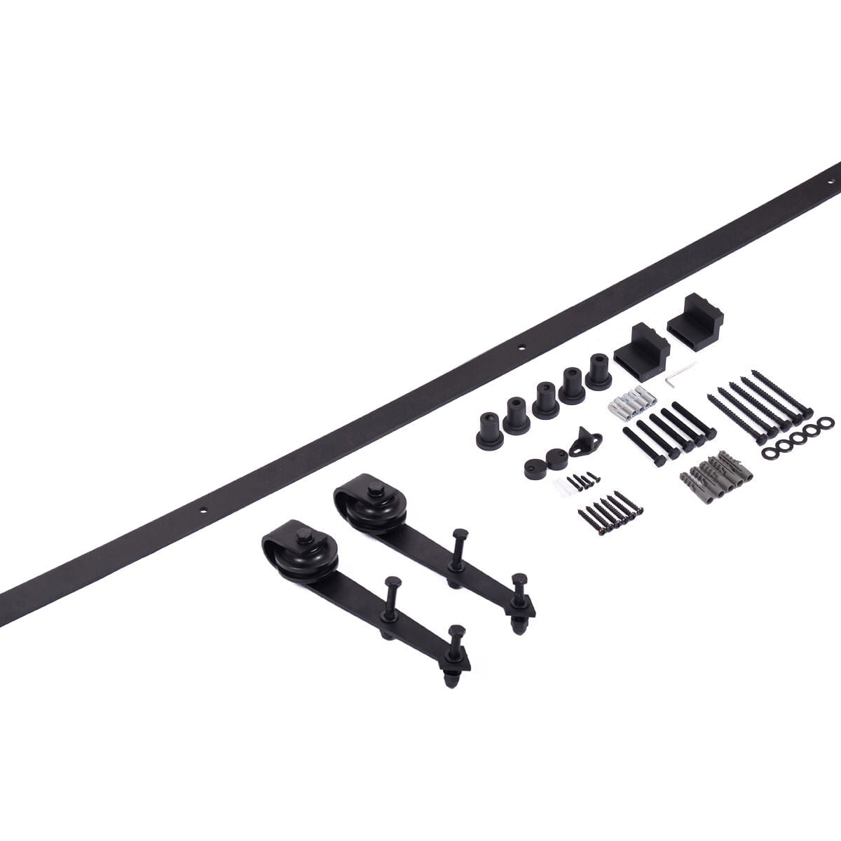 Kepooman 6 ft Sliding Barn Door Hardware Kit, Carbon Steel Door Track Hardware Tools - Fit 36" Wide Door Panel Kepooman 6 ft Sliding Barn Door Hardware Kit, Carbon Steel Door Track Hardware Tools - Fit 36" Wide Door Panel