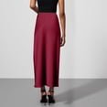 thumbnail image 5 of Binmer Women's High Waist Satin Mermaid Midi Skirt,Solid Casual Summer Bodycon Skirt Red,Women's Plus XXL, 5 of 8