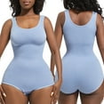 thumbnail image 3 of ZQUUVOU Women's Plus Sized Bodysuit Sleeveless Open Crotch Comfortable Tummy Control Shaper Snatched Waist Body Suit Blue, 3 of 4