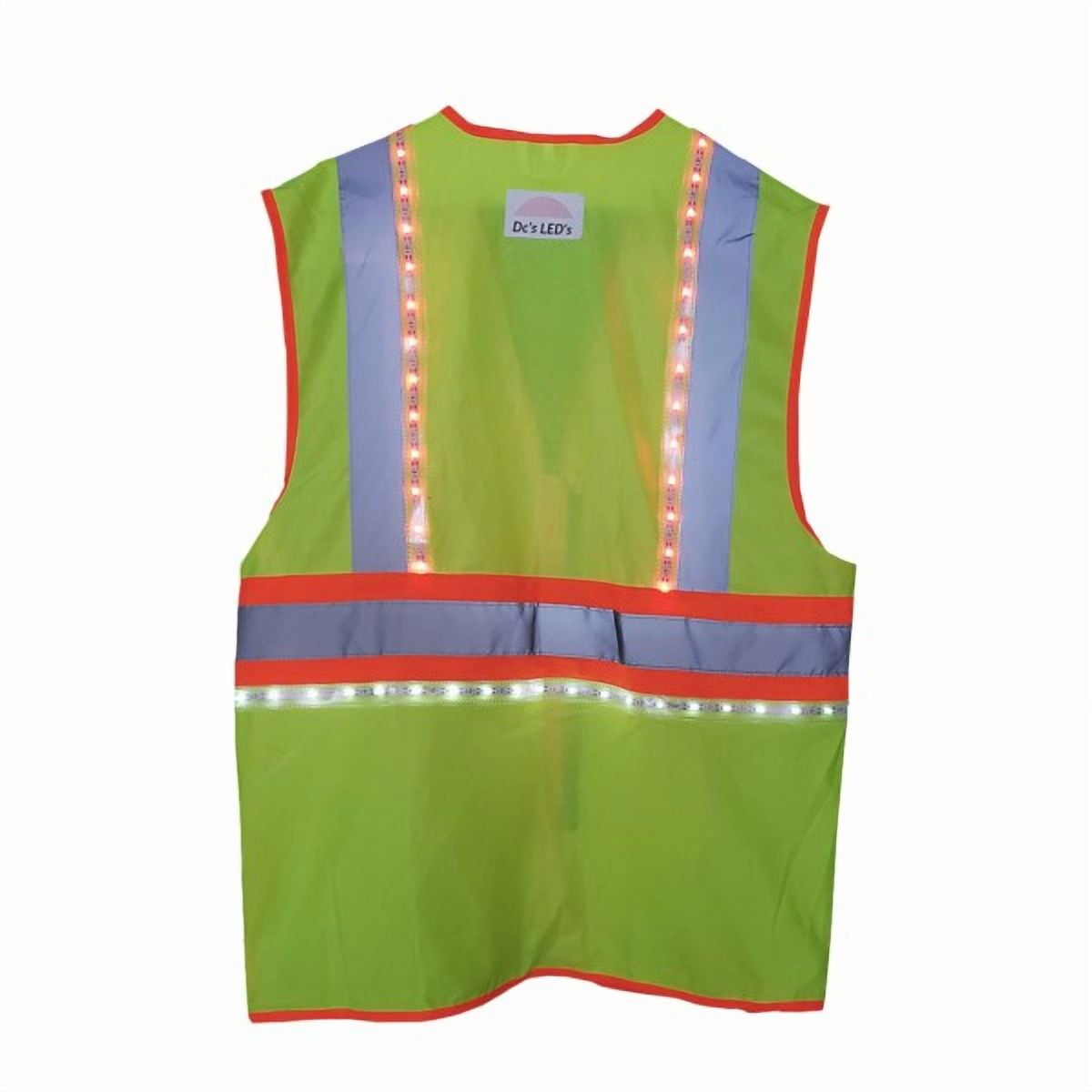 DC’S LED’S 360 GLOW IN LOW LIGHT SAFETY VEST | USB RECHARGEABLE & LONG LASTING BATTERY LIFE WITH DETACHABLE POWER SOURCE GREEN ( BREAKWAY )