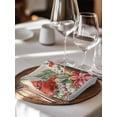 thumbnail image 6 of Cardinal Bird Cloth Napkins Set of 8 Reusable Dinner Napkins, Pine Cones Poinsettia Berry Floral Beige Cocktail Napkin Washable Table Napkins for Wedding/Holiday Party/Baby Shower 20"x20", 6 of 7