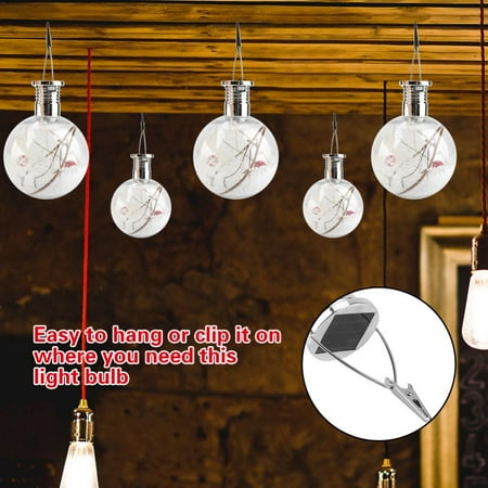 Vbestlife Solar Powered 5led Hanging Light Bulb Home Bedroom Night Lamp Christmas Tree Decoration Solar Powered Light Bulb Solar Light Bulb