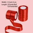 thumbnail image 2 of THEGLY 1-1/2 inch 25yards,Total 5 roll 125 yards,Red Satin Ribbon for Gift Wrapping,Crafts,Christmas,Invitation Decorations and More, 2 of 9