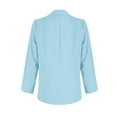 thumbnail image 4 of HWRETIE Suits Womens Blazer Womens Pocket office Blazer Draped Front Cardigan Jacket Work Suit Blazers for Women Sky Blue, 4 of 5