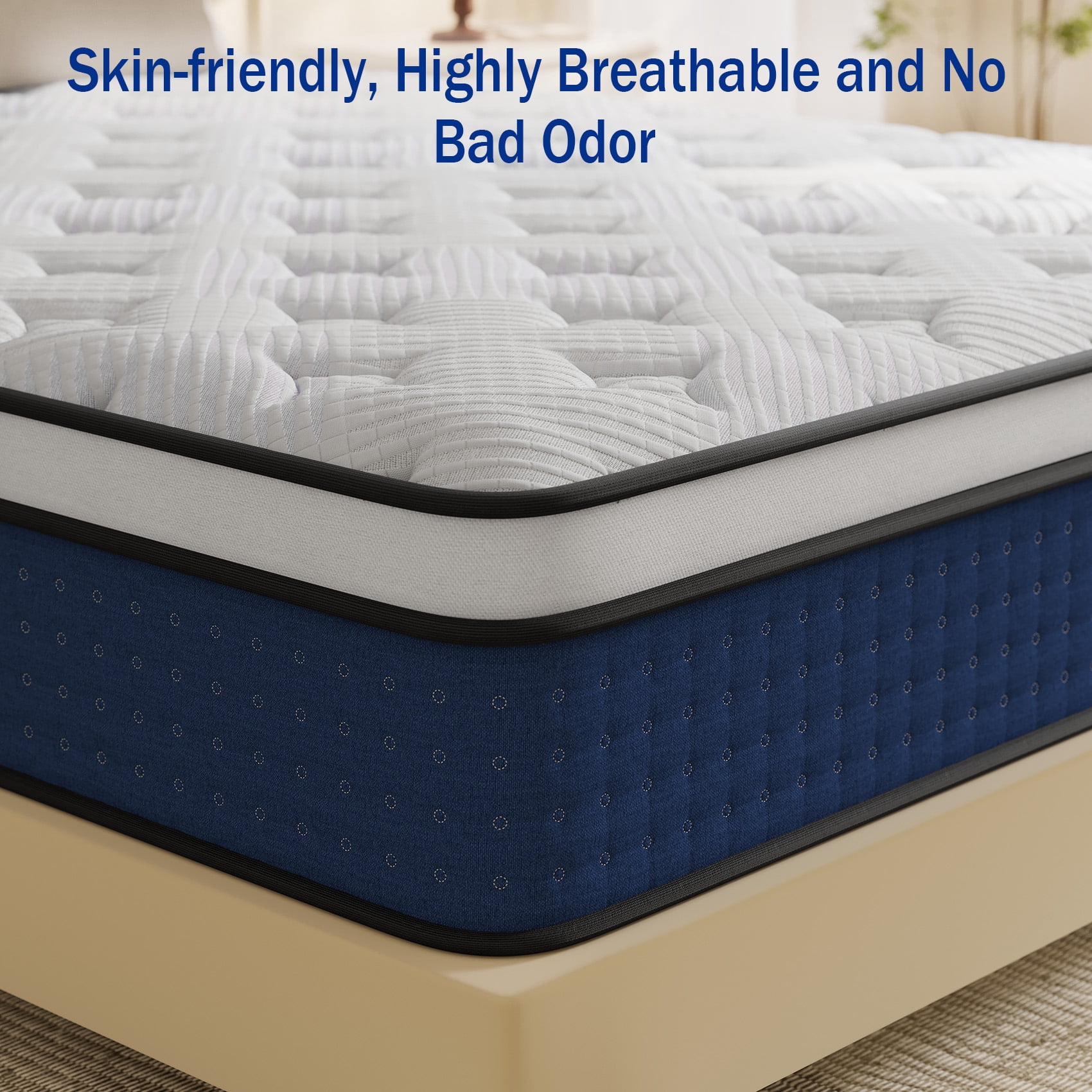 Dealnight 14" King Size Firm Hybrid Mattress in-a-box, Cooling Gel & Independent Spring, CertiPUR-US Certified, 10-Year Warranty, All Sleep Positions & Pets