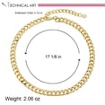 thumbnail image 4 of Collar LILIE&WHITE con cadena de oro grueso, eslabones cubanos, 9 mm, 17+3 pulgadas, 4 of 6