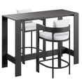 thumbnail image 2 of Modway Tahoe 3-Piece Outdoor Aluminum Bar Table Set in White, 2 of 7