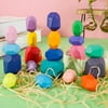 HOTBEST Wooden Stacking Stones Toys 20pcs Rainbow Balancing Stone Colored Building Block Sorting Montessori Toys Educational Game for Toddlers Kids Boys Girls Aged 18 Month +