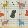 thumbnail image 2 of Ambesonne Dog Print Fabric by the Yard Microfiber, Pets Bones Paws Drawing, 10 Yards, Blue Vermilion Yellow, 2 of 2