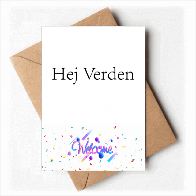 Hello World Danish Art Deco Fashion Welcome Back Greeting Cards Envelopes Blank