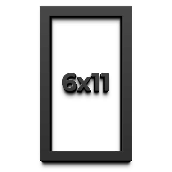 6x11 Shadow Box Frame Black | 1 inches Deep Real Wood Contemporary Shadowbox Display Frame | UV