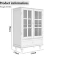 thumbnail image 7 of White Minimalist Buffet Cabinet With Double Glass Doors And Drawer - Functional Versatile For Living Room, Dining Hallway, Entryway Room Modern Wooden Storage Sideboard Cupboard Construction, 7 of 7