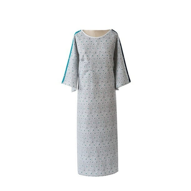 Hospital Gown with Color Coordinating Snap Sleeves and Telemetry Pocket