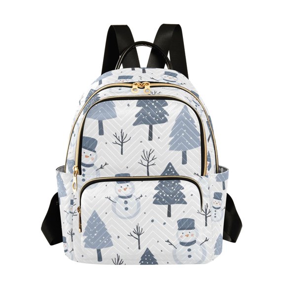 FORMRS Mini Backpack Purse for Women Travel Daypack Casual Shoulder Bag, Cute Snowmen