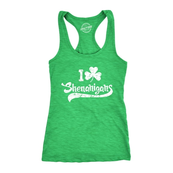 Womens I Clover Shenanigans Tank Top Funny Shirt for Saint Patricks Day St Patty