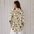 thumbnail image 2 of Nyfairy Plus Size Women's Floral Embossed Print Long Sleeve Button Down Casual Shirt, 2 of 5