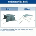 thumbnail image 3 of Unique Bargains 600D 3 Bow 6'L x 46"H x 61"-66"W Bimini Top Canvas Cover with Detachable Side Blocks Storage Boot Gray, 3 of 7